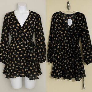 Plus Ruffle Hem Floral Mini Dress